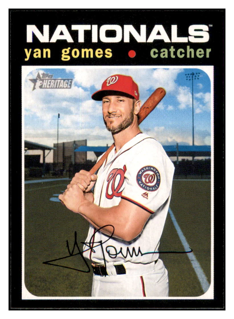 2020 Topps Heritage Yan Gomes Washington Nationals Baseball Card TMH1A