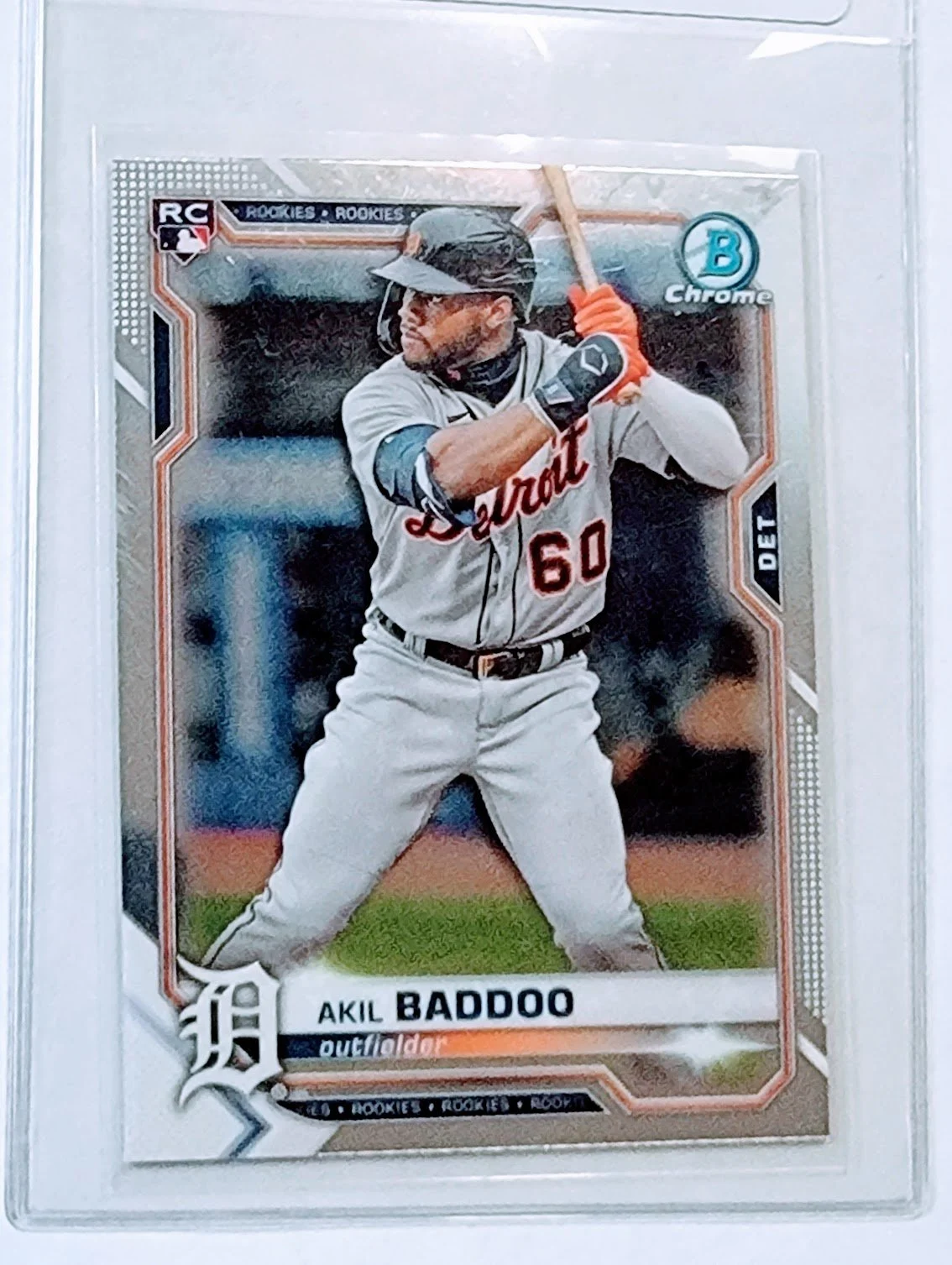 2021 Bowman Chrome Akil Badoo Detroit Tigers Rookie Baseball Card AVM1