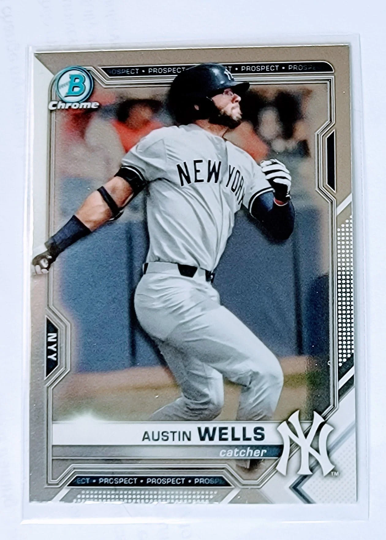 2021 Bowman Chrome Austin Wells Prospect Baseball Trading Card SMCB1