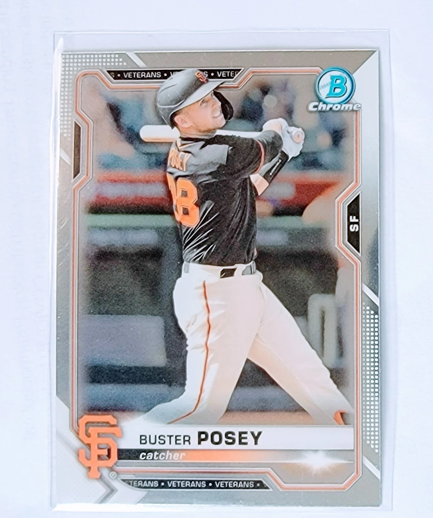 2021 Bowman Chrome Buster Posey San Francisco Veterans Baseball Trading Card SMCB1