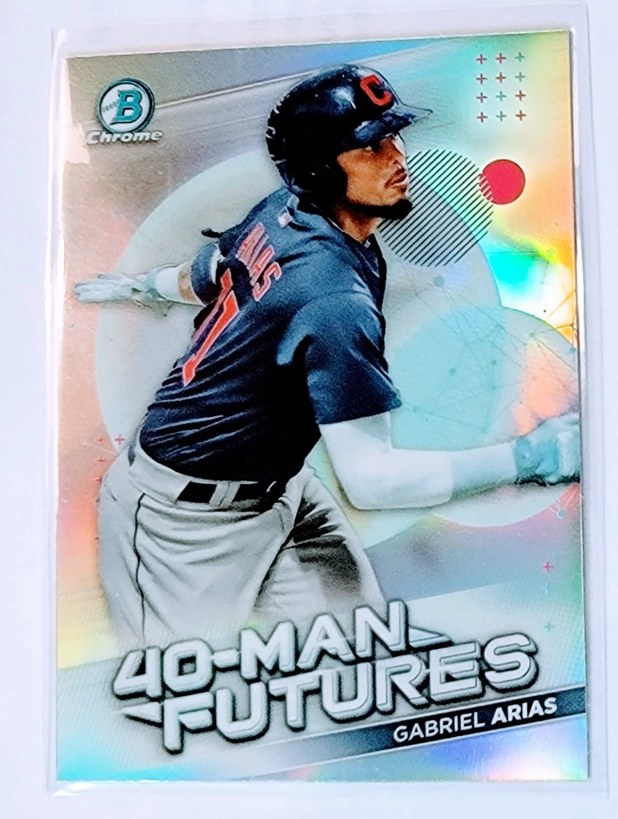 2021 Bowman Chrome Gabriel Arias 40 Man Futures Refractor Baseball Card SMCB1