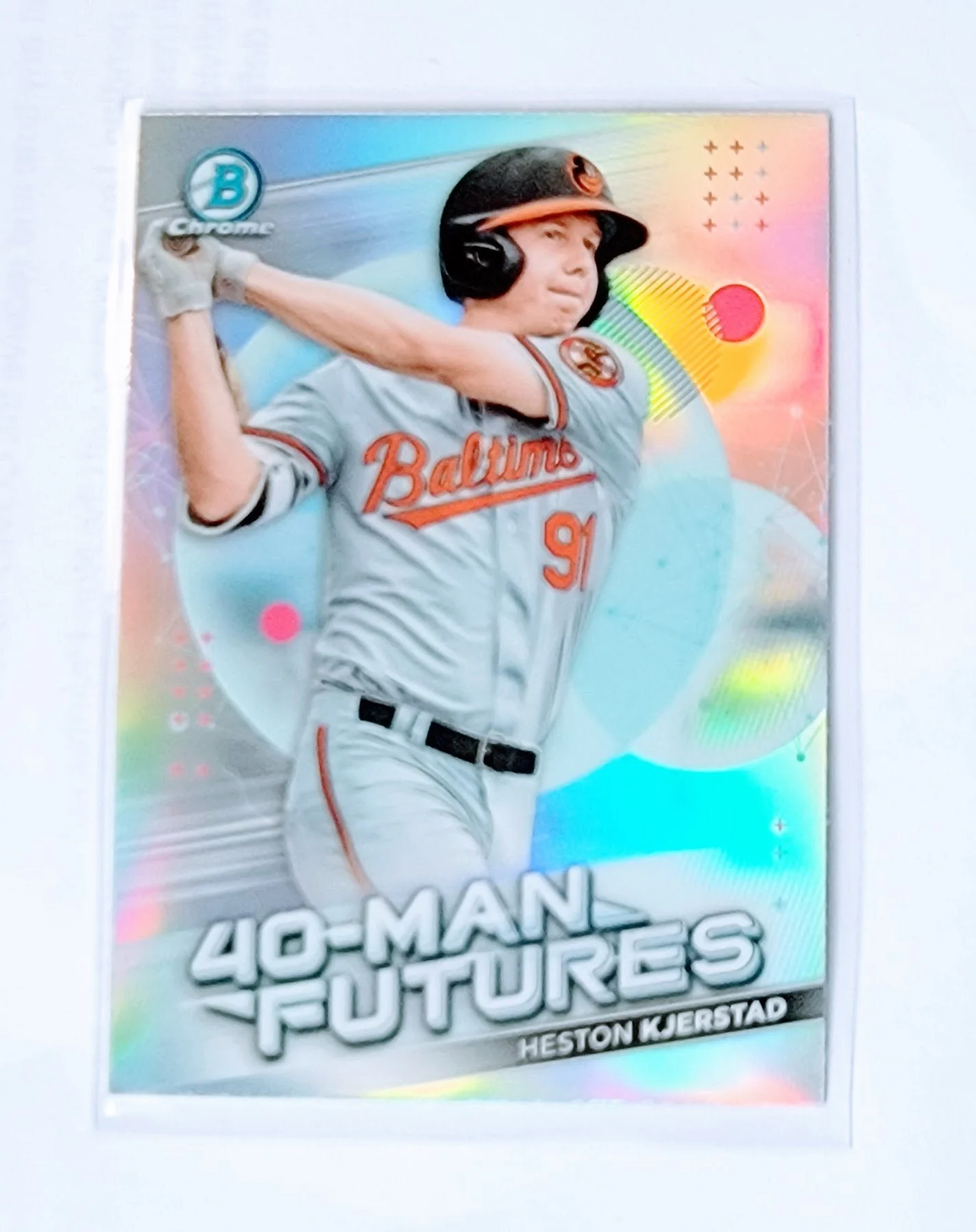 2021 Bowman Chrome Heston Kjerstad 40 Man Futures Refractor Baseball Trading Card SMCB1