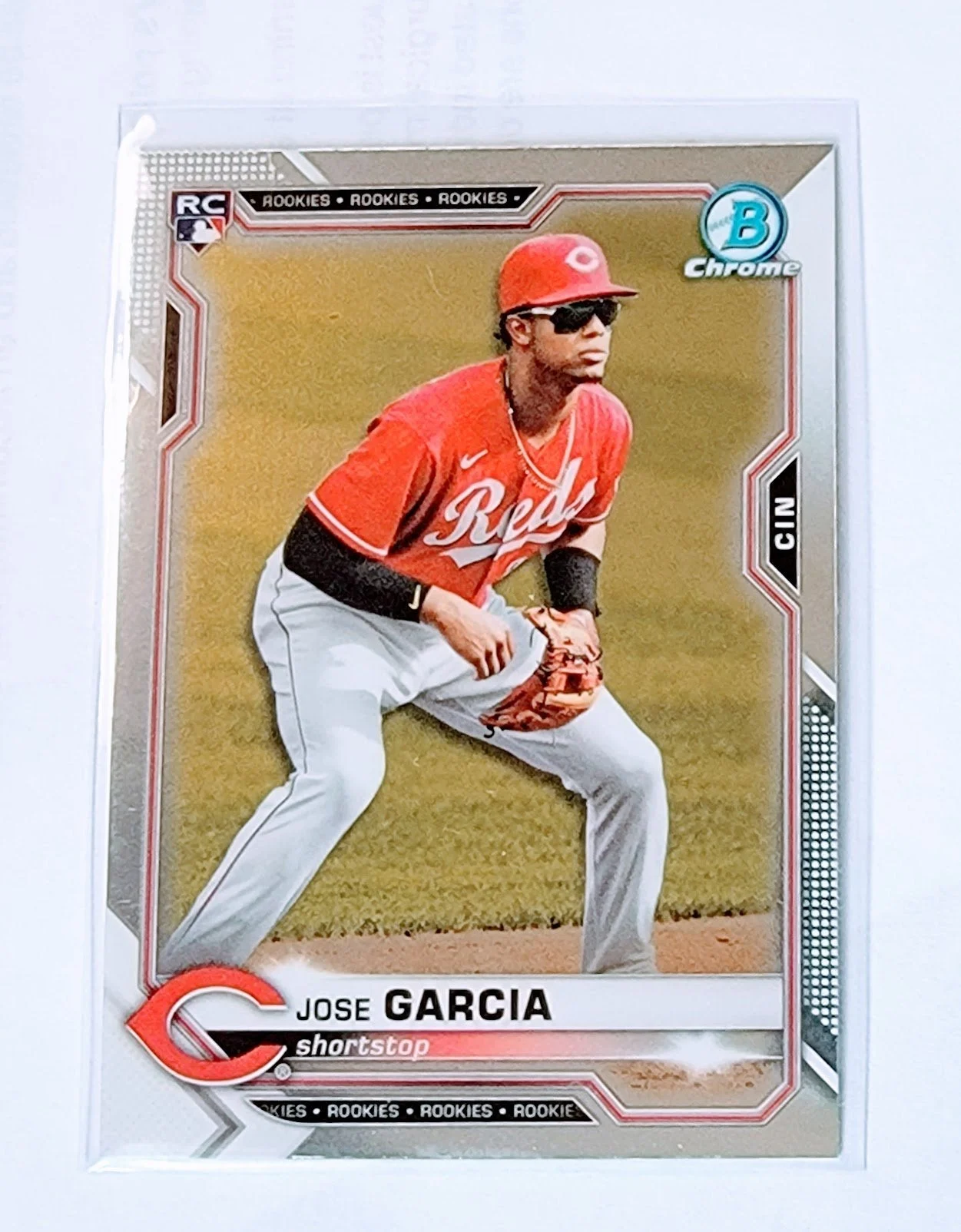 2021 Bowman Chrome Jose Garcia Rookie Baseball Trading Card SMCB1