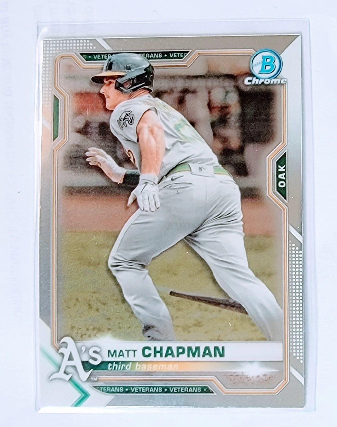 2021 Bowman Chrome Matt Chapman Veterans Baseball Trading Card SMCB1