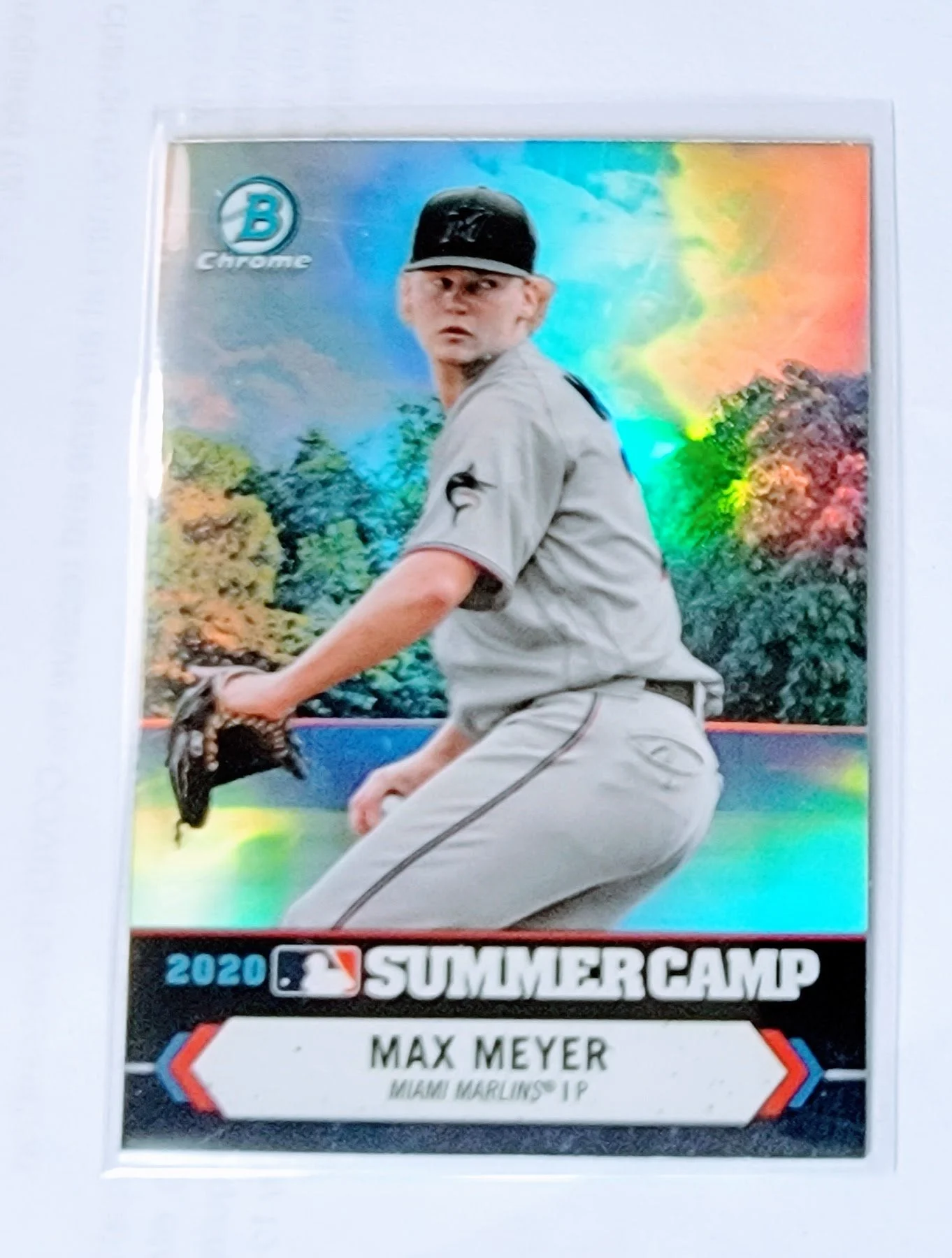 2021 Bowman Chrome Max Meyer Summercamp Refractor Baseball Trading Card SMCB1