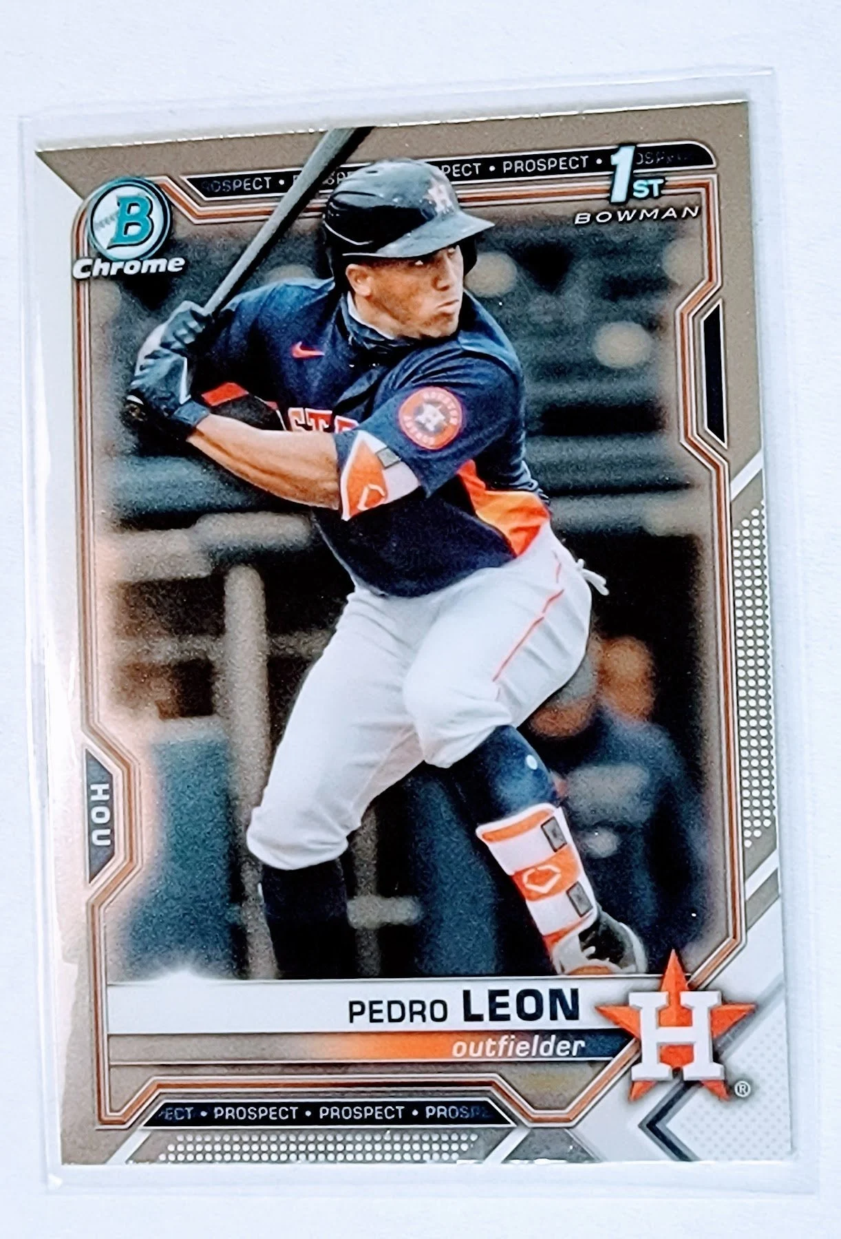 2021 Bowman Chrome Pedro Leon Prospect Baseball Card SMCB1
