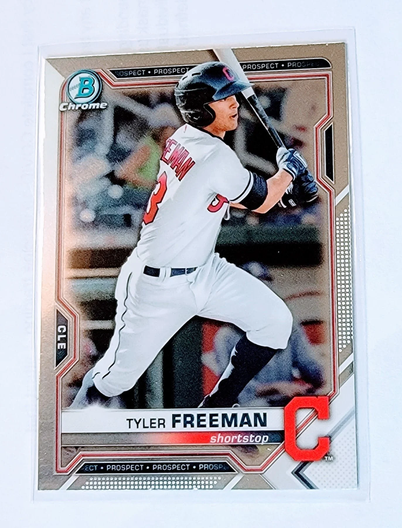 2021 Bowman Chrome Tyler Freeman Prospect Baseball Card SMCB1