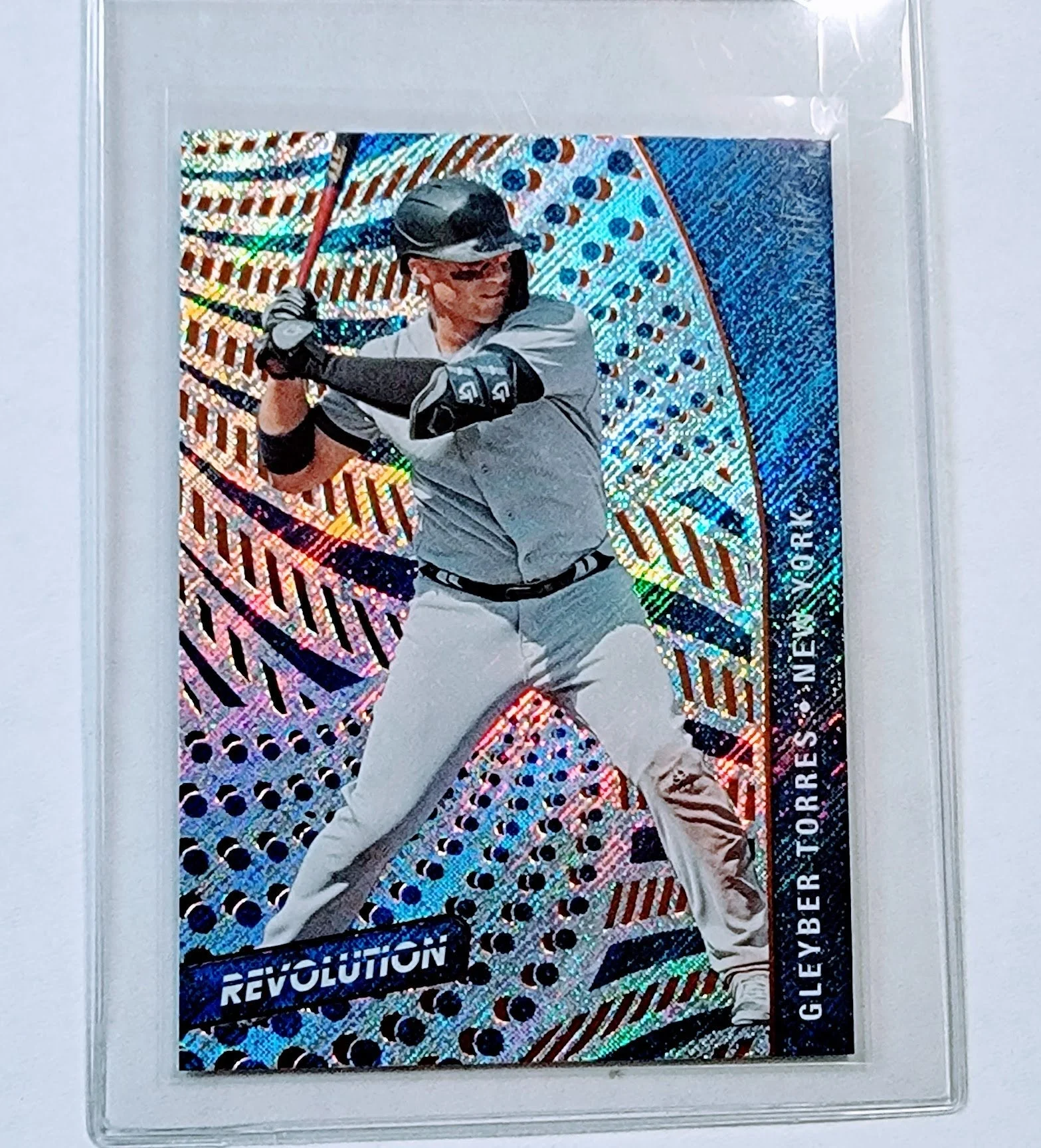 2021 Panini Chronicles Gleyber Torres Revolution New York Yankees Refractor Baseball Card AVM1