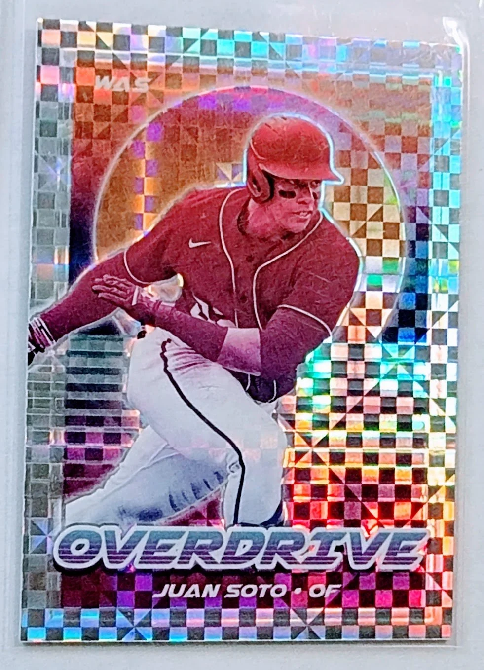 2021 Panini Chronicles Juan Soto Overdrive Building Block Refractor Washington Nationals Baseball Card AVM1