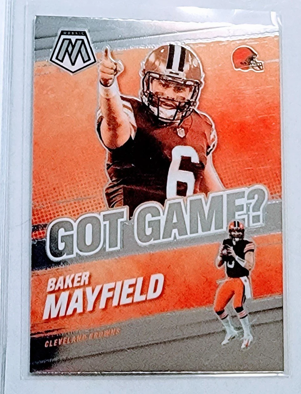 2021 Panini Mosaic Baker Mayfield Got Game? Cleveland Browns Football Card AVM1