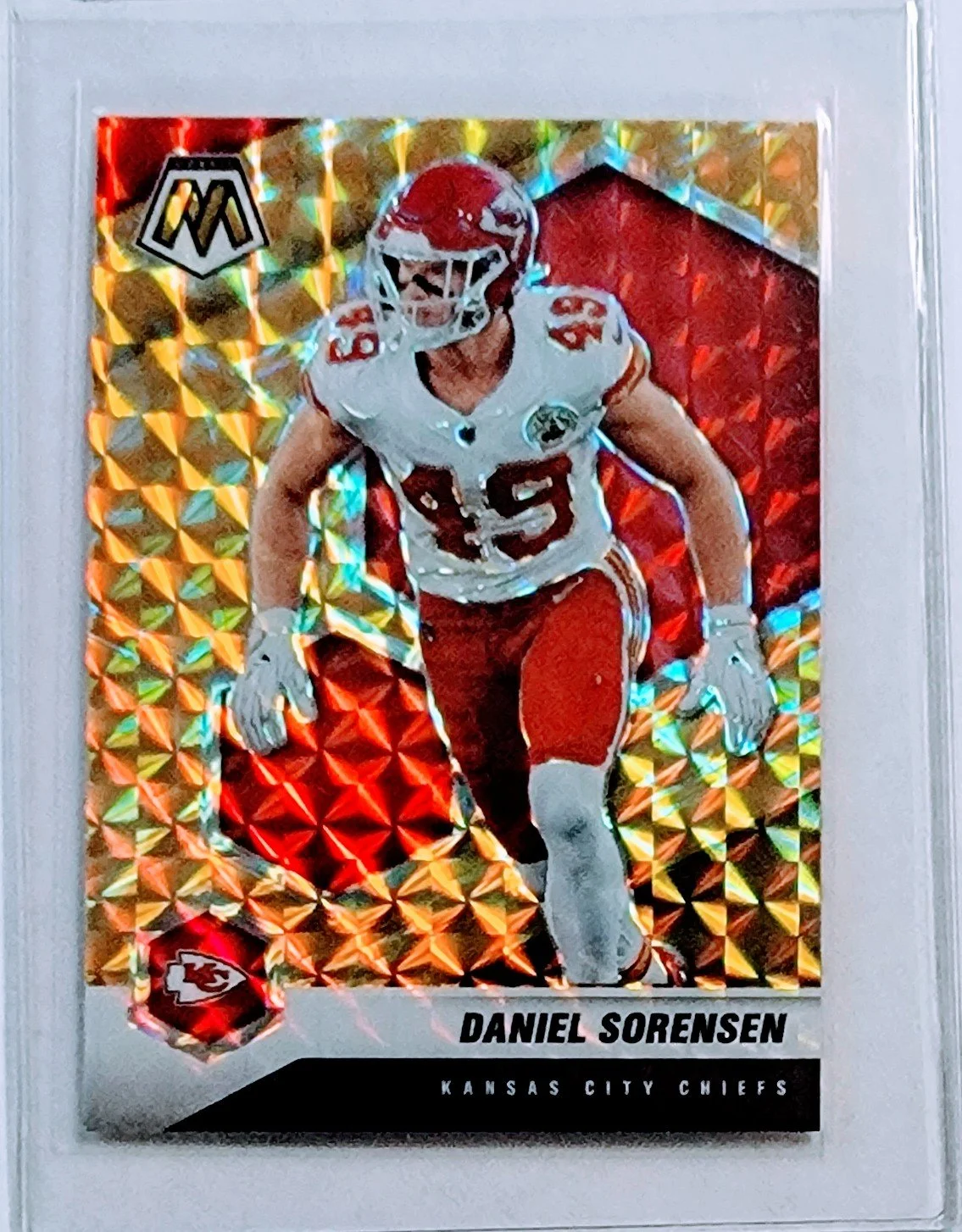2021 Panini Mosaic Daniel Sorensen Yellow Prizm Refractor Kansas City Chiefs Football Card AVM1