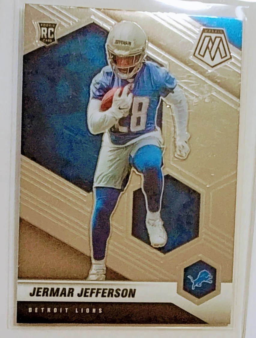 2021 Panini Mosaic Jermar Jefferson Detroit Lions Rookie Football Card AVM1