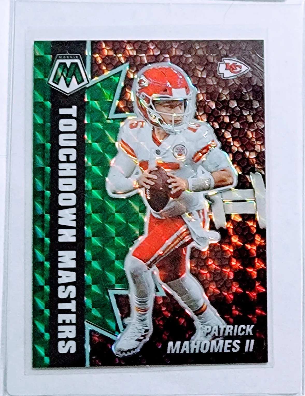 2021 Panini Mosaic Patrick Mahomes II Touchdown Masters Refractor Kansas City Chiefs Football Card AVM1