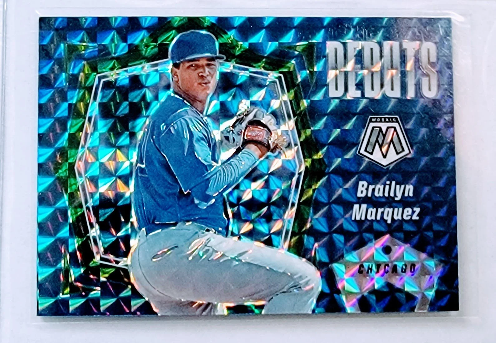 2021 Panini Mosaic Rookie Debuts Brailyn Marquez Blue Camo Prizm Chicago Cubs Baseball Card AVM1