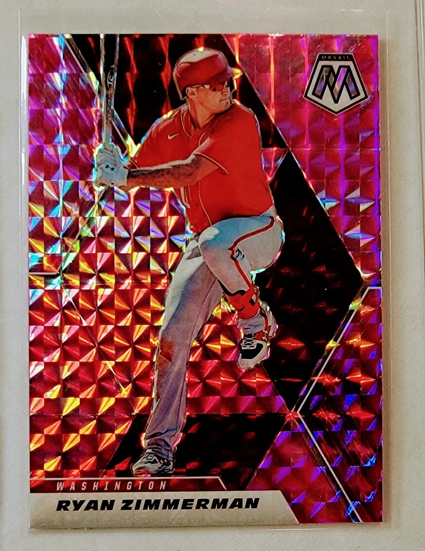 2021 Panini Mosaic Ryan Zimmerman Camo Refractor Washington Nationals Baseball Card AVM1