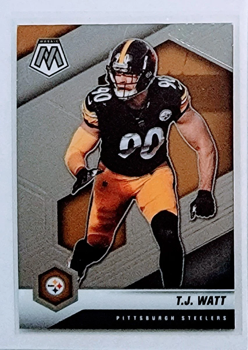 2021 Panini Mosaic T.J. Watt Pittsburgh Steelers Football Card AVM1