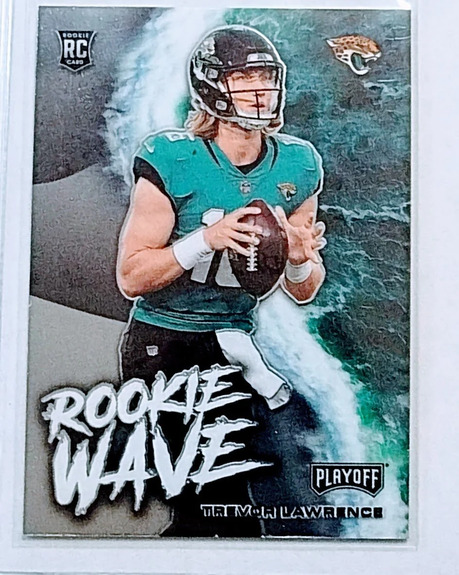 2021 Panini Playoff Trevor Lawrence Rookie Wave Jacksonville Jaguars Football Card AVM1