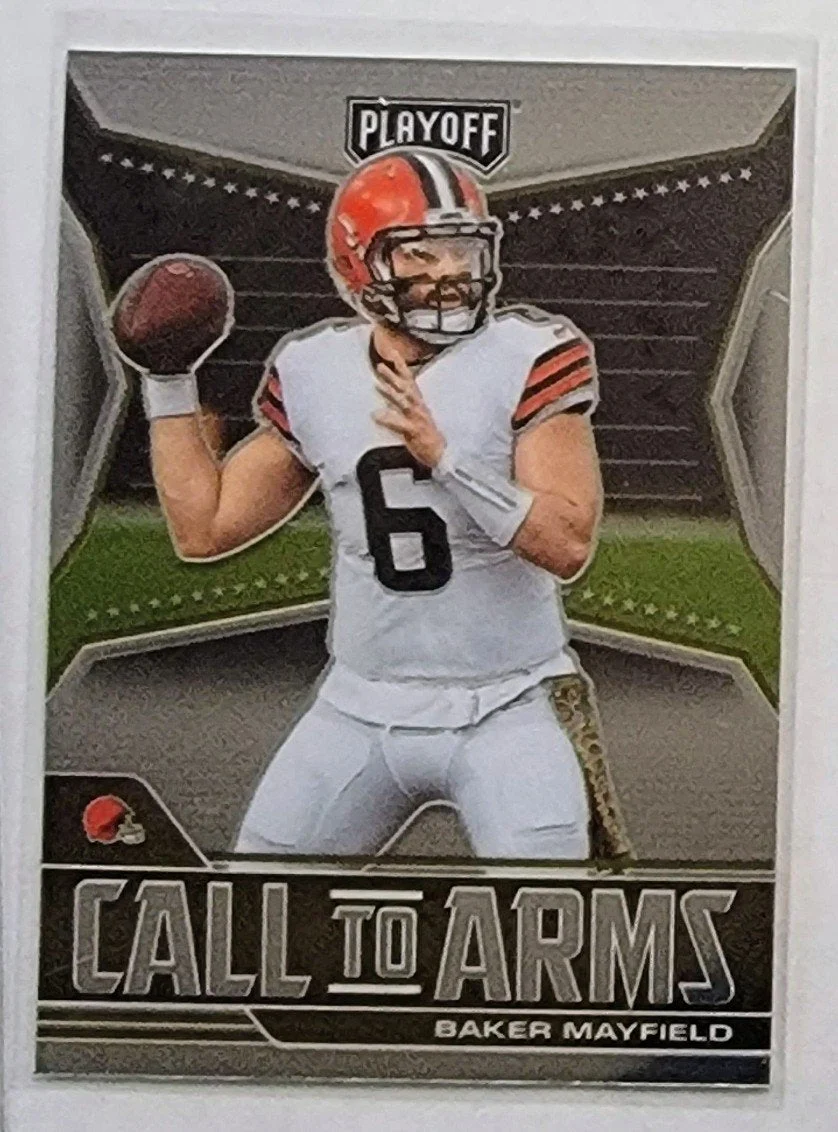 2021 Panini Playoffs Baker Mayfield Call to Arms Cleveland Browns Football Card AVM1