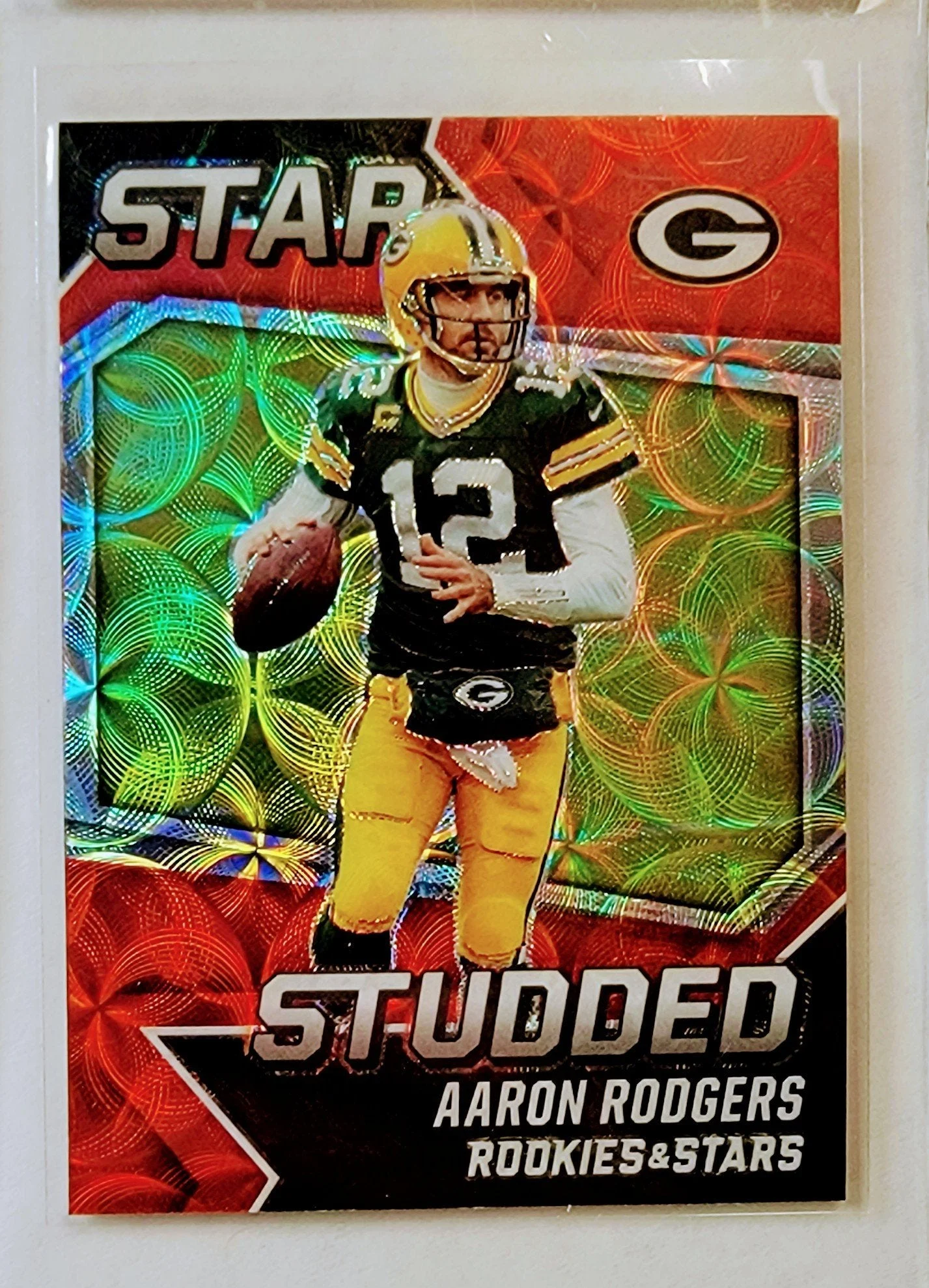 2021 Panini Rookies and Stars Aaron Rodgers Star Studded Scope Green Bay Packers Refractor Football Card AVM1