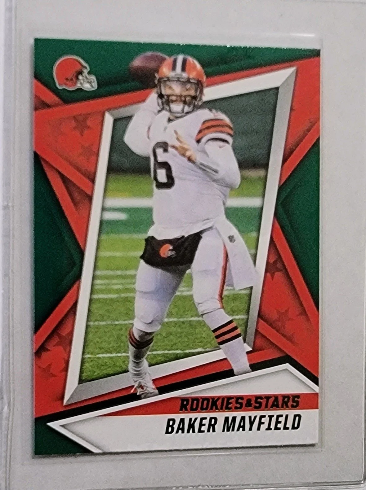 2021 Panini Rookies and Stars Baker Mayfield Green Football Card AVM1