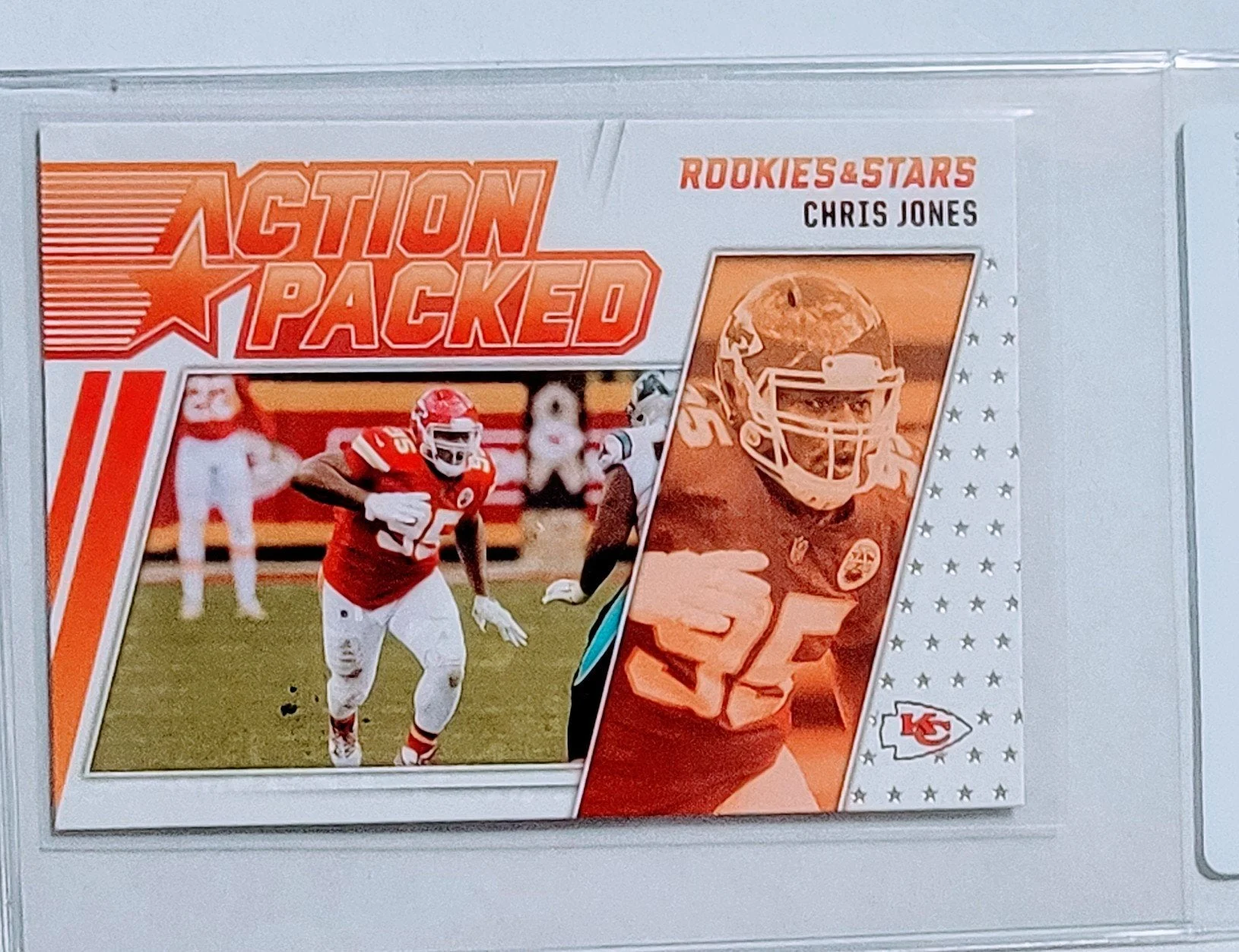 2021 Panini Rookies and Stars Chris Jones Action Packed Kansas City Chiefs Football Card AVM1