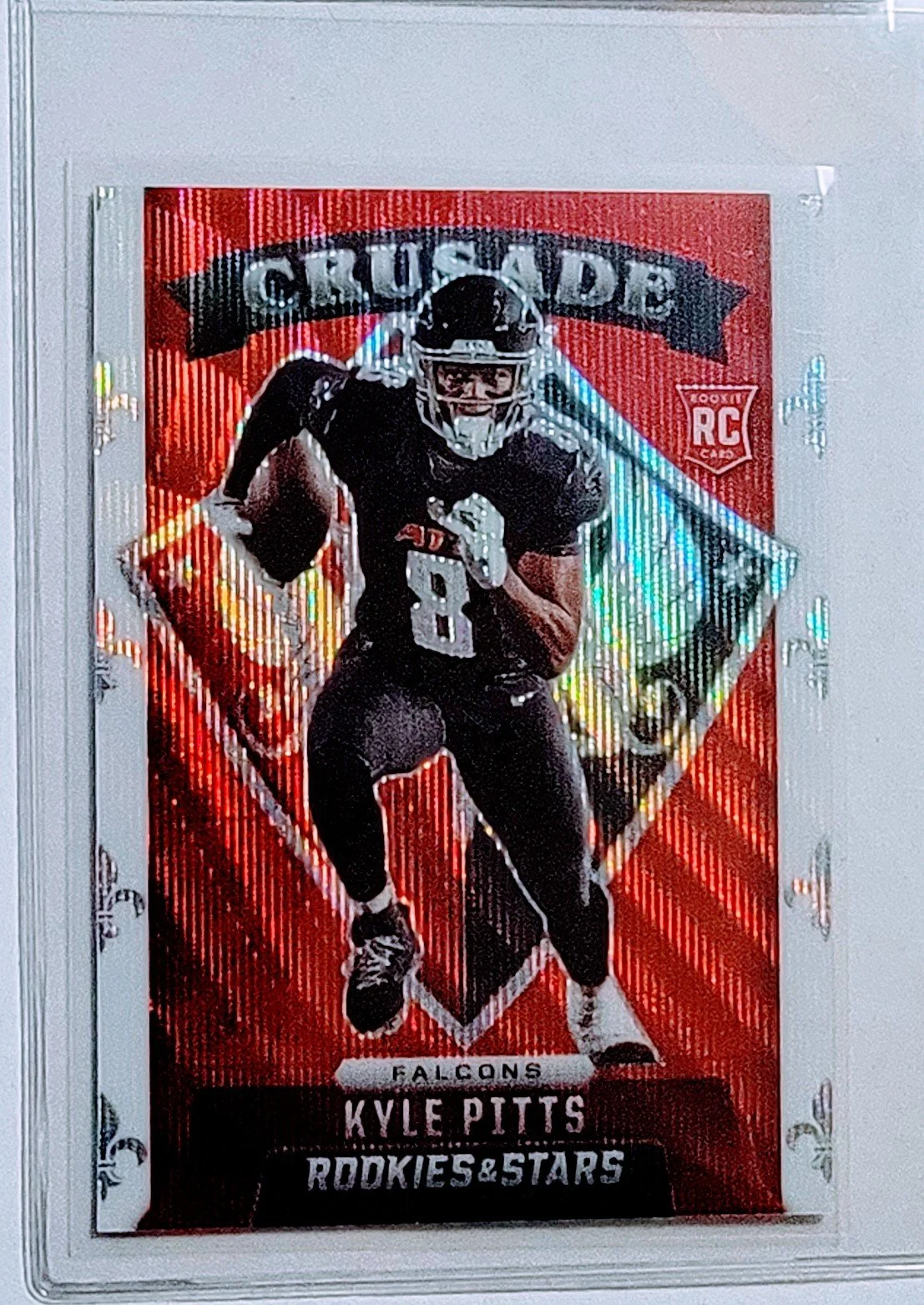 2021 Panini Rookies and Stars Kyle Pitts Star Studded Rookie Red Wave Refractor Atlanta Falcons Football Card AVM1