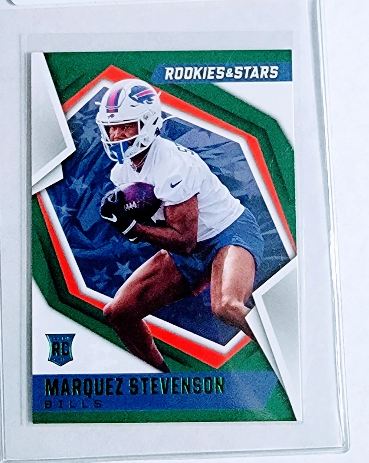 2021 Panini Rookies and Stars Marquez Stephenson Green Buffalo Bills Rookie Football Card AVM1