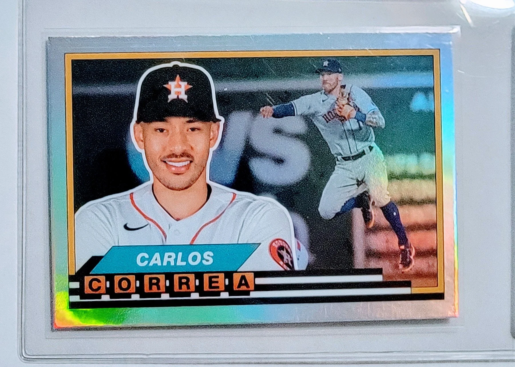 2021 Topps Archives Carlos Correa Rainbow Foil Houston Astros Baseball Card AVM1