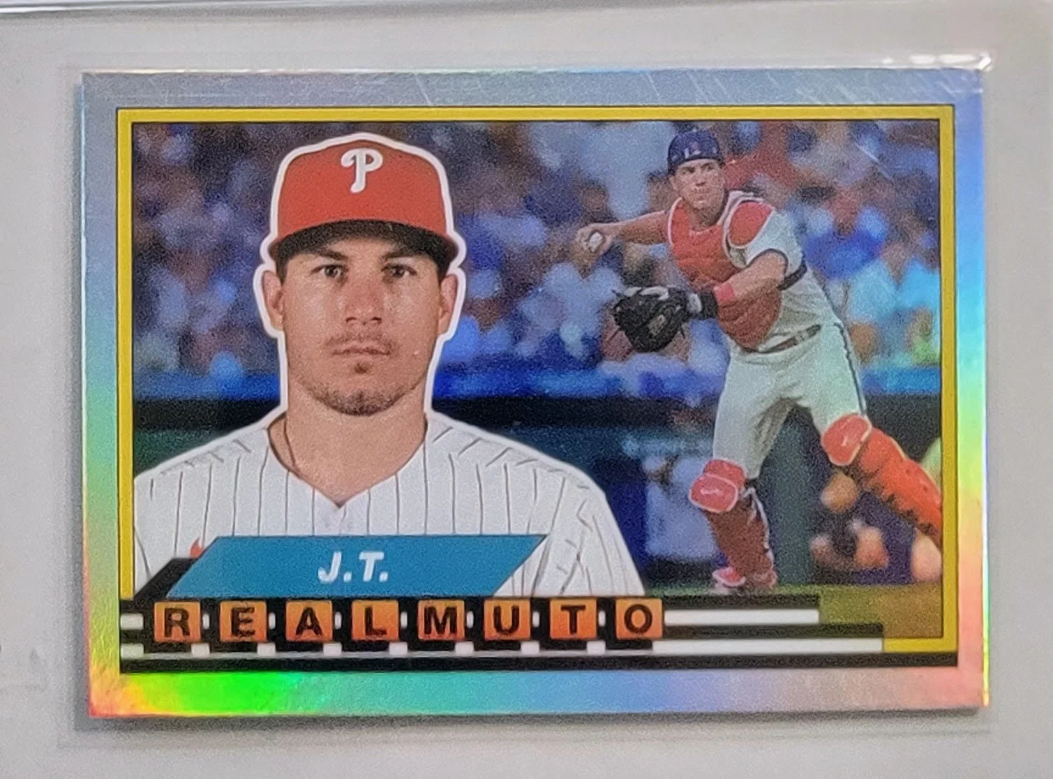 2021 Topps Archives JT Realmuto Rainbow Foil Philadelphia Phillies Baseball Card AVM1