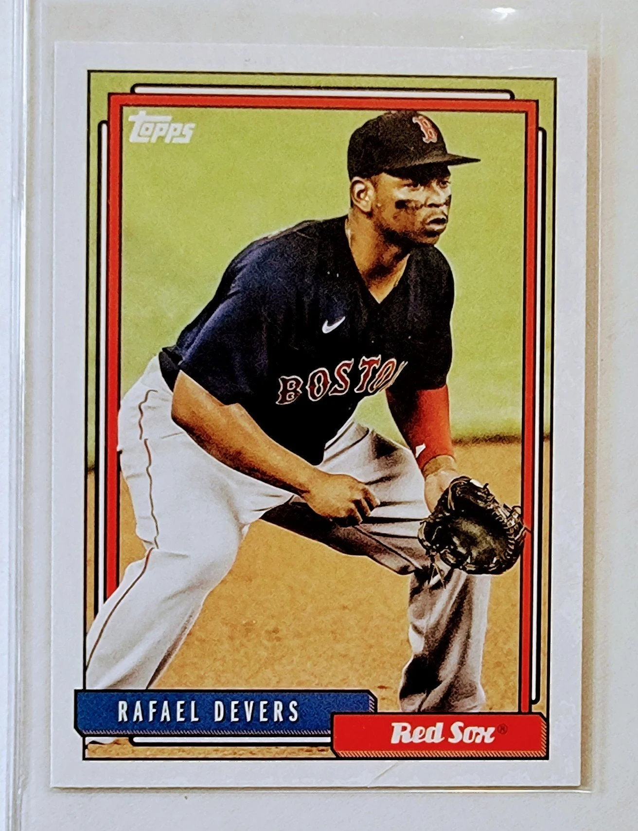 2021 Topps Archives Rafael Devers 1991 Throwbacks Boston Red Sox Baseball Card AVM1