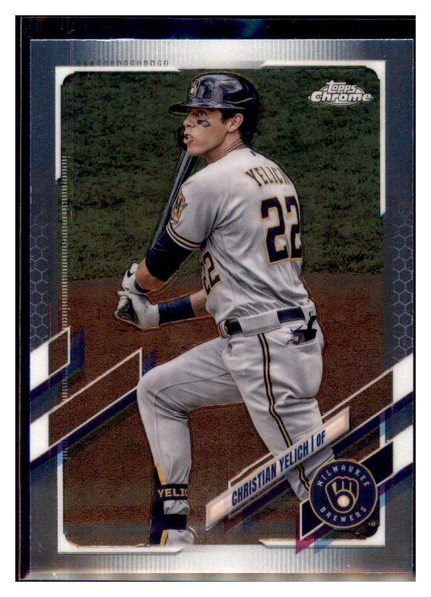 2021 Topps Chrome Christian Yelich Milwaukee Brewers #18 Baseball card   BMB1C