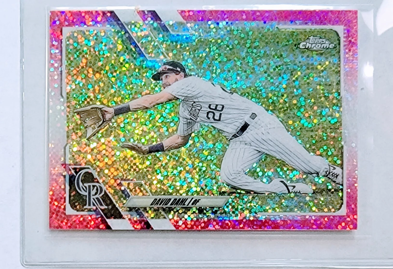 2021 Topps Chrome David Dahl Magenta Sparkle Refractor #'d/499 Baseball Card TPTV
