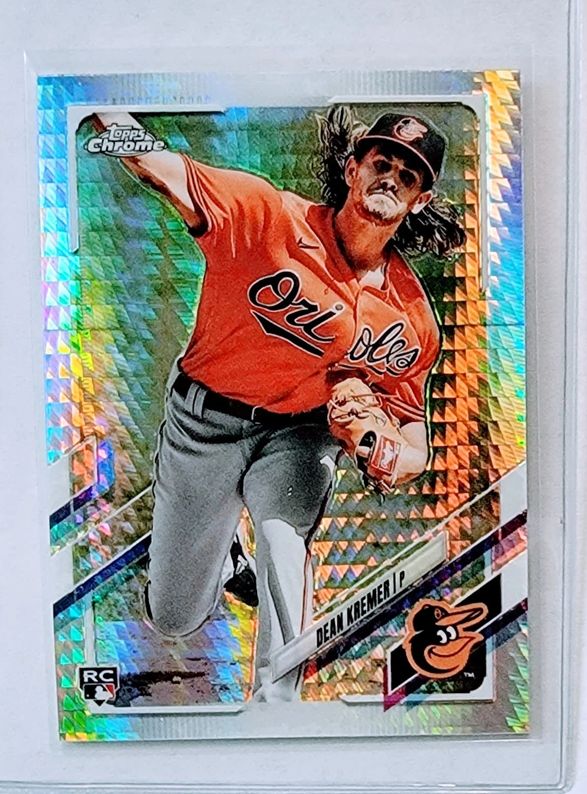 2021 Topps Chrome Dean Kremer Prism Rookie Refractor Baseball Trading Card TPTV