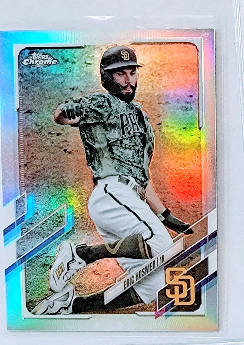 2021 Topps Chrome Eric Hosmer Refractor Baseball Trading Card TPTV
