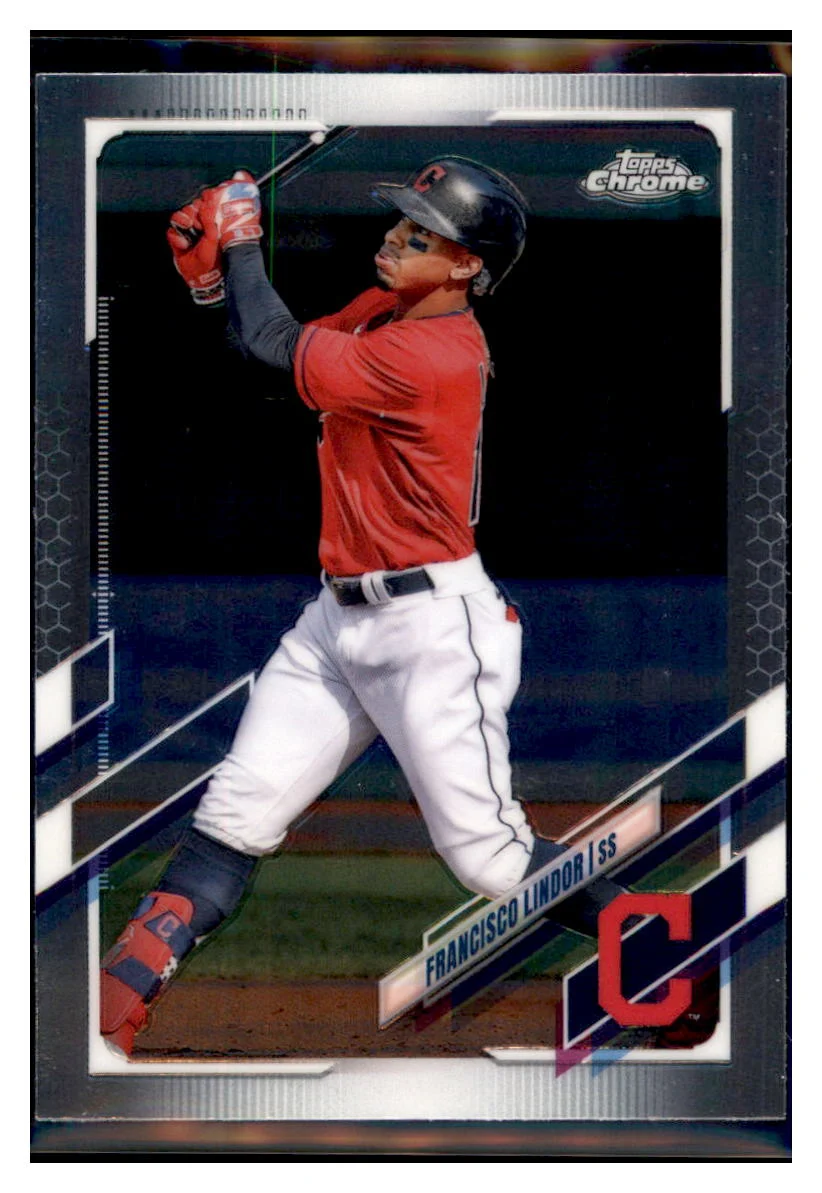 2021 Topps Chrome Francisco Lindor Cleveland Indians Baseball Card MLSB1