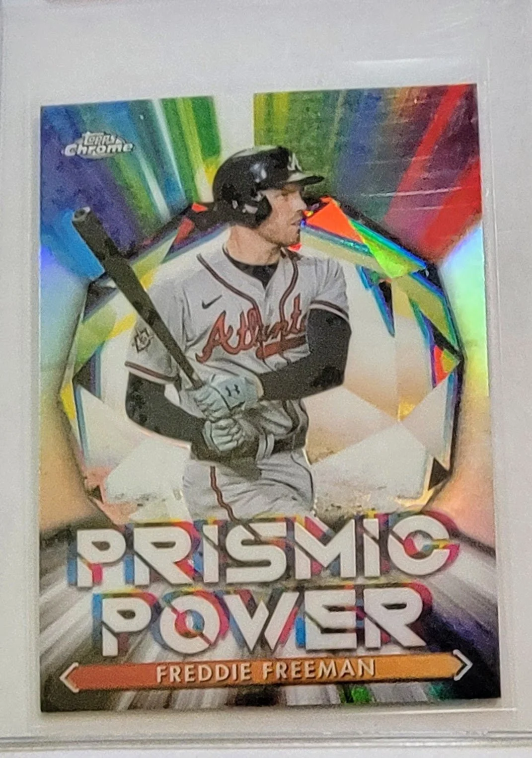 2021 Topps Chrome Freddie Freeman Prismic Power Refractor Baseball Card TPTV
