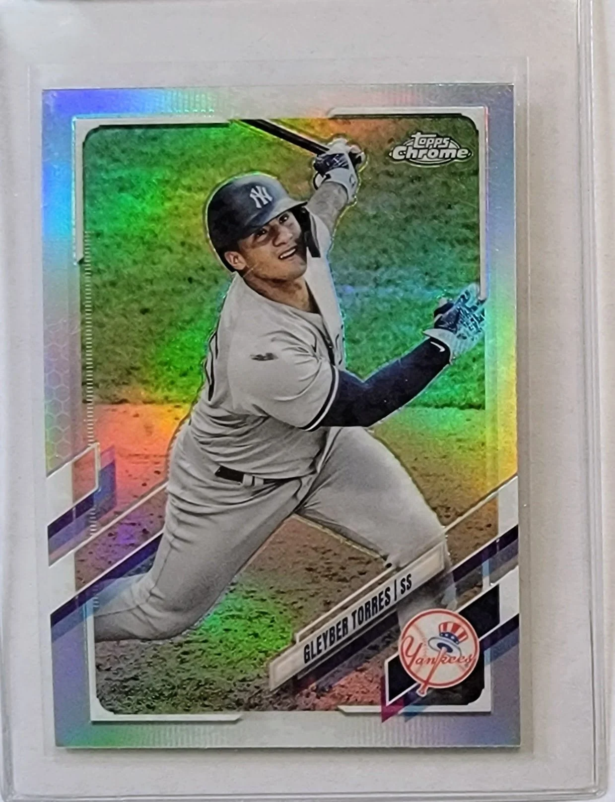 2021 Topps Chrome Gleyber Torres Refractor Baseball Trading Card TPTV