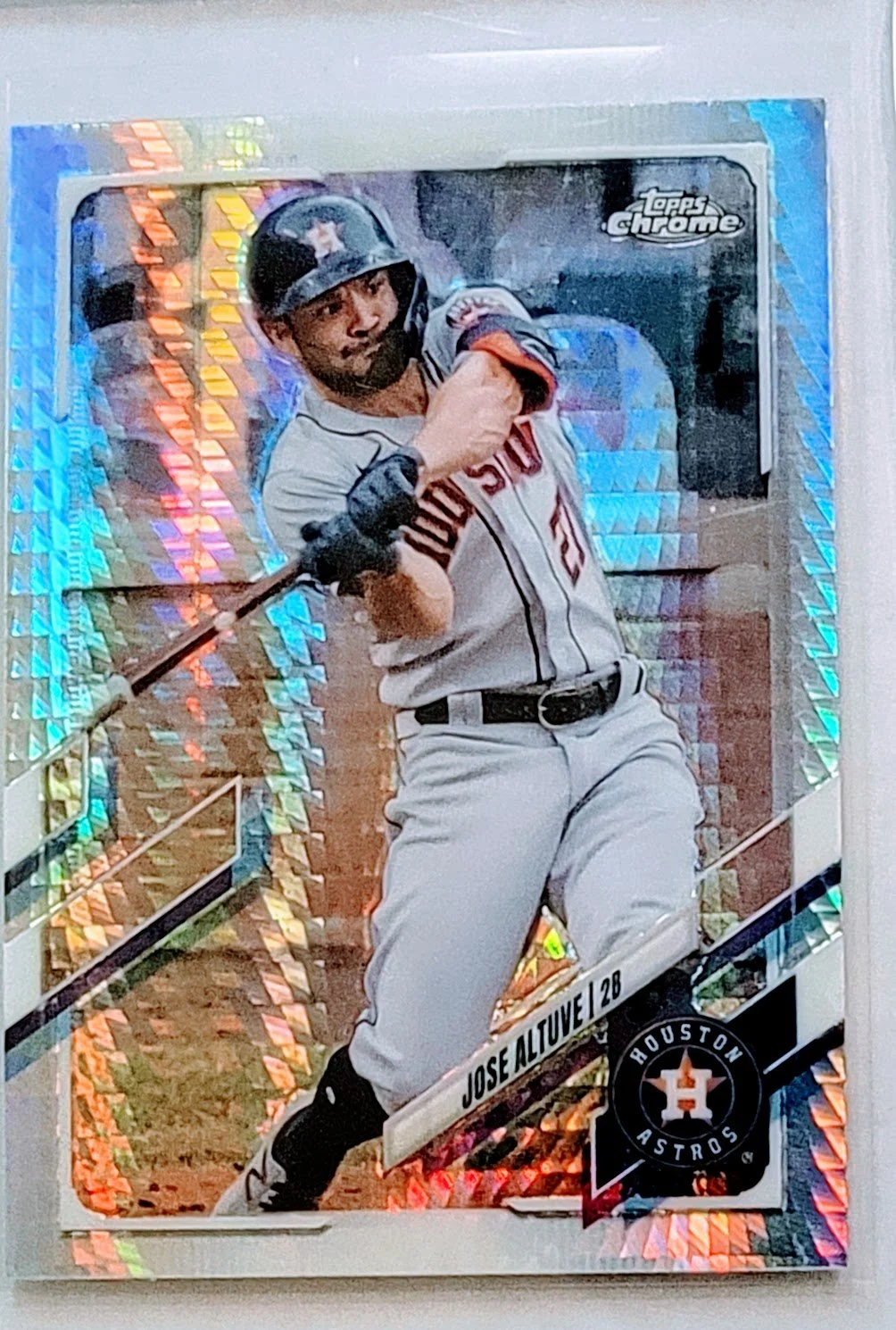 2021 Topps Chrome Jose Altuve Prism Refractor Baseball Card TPTV