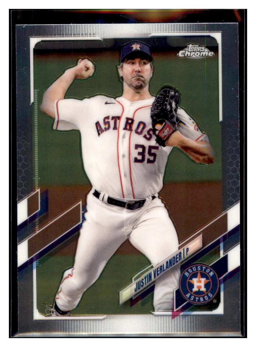 2021 Topps Chrome Justin Verlander Houston Astros #122 Baseball Card BMB1C