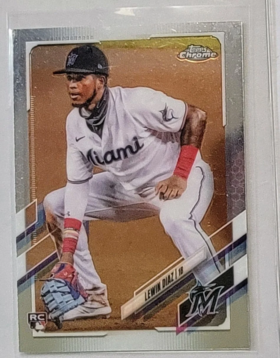 2021 Topps Chrome Lewin Diaz Rookie Baseball Trading Card TPTV