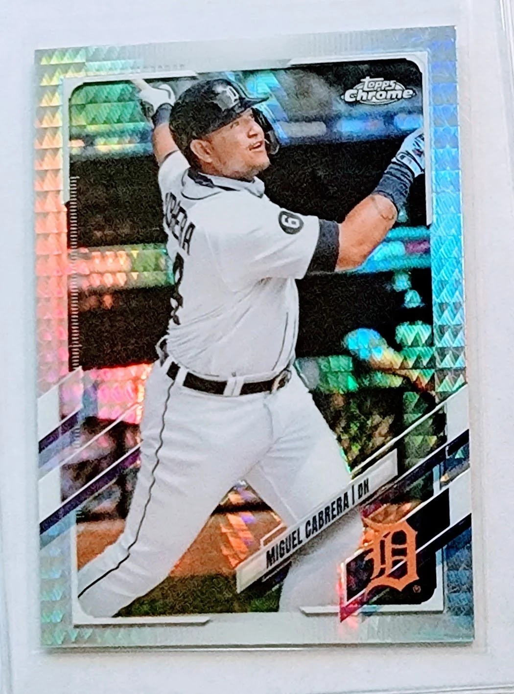 2021 Topps Chrome Miguel Cabrera Prism Refractor Baseball Card TPTV