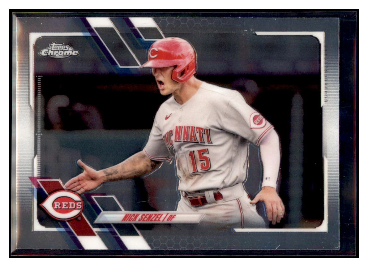 2021 Topps Chrome Nick Senzel Cincinnati Reds #185 Baseball card BMB1C
