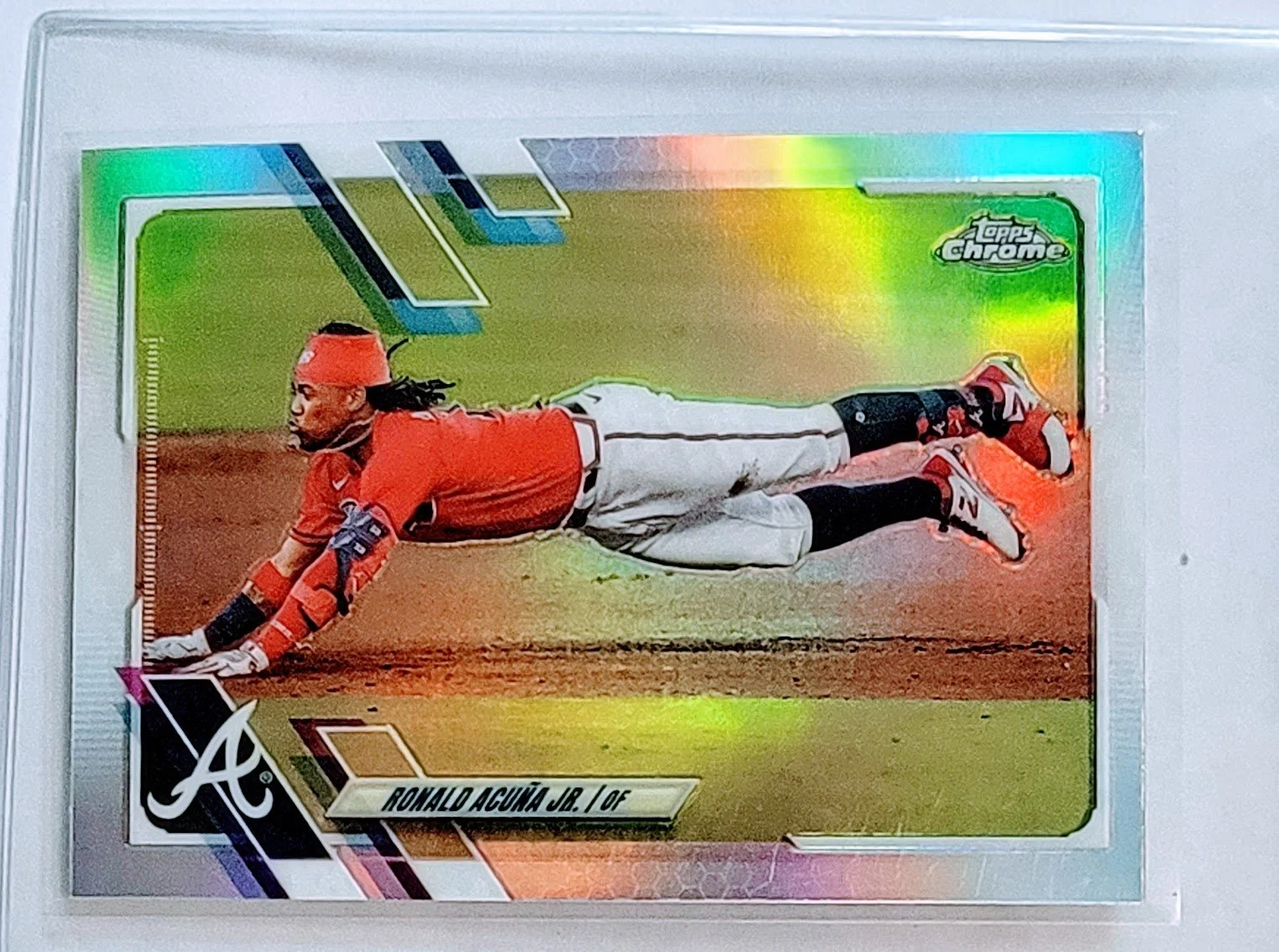 2021 Topps Chrome Ronald Acuna Jr. Refractor Baseball Trading Card - Collectible MLB Card TPTV