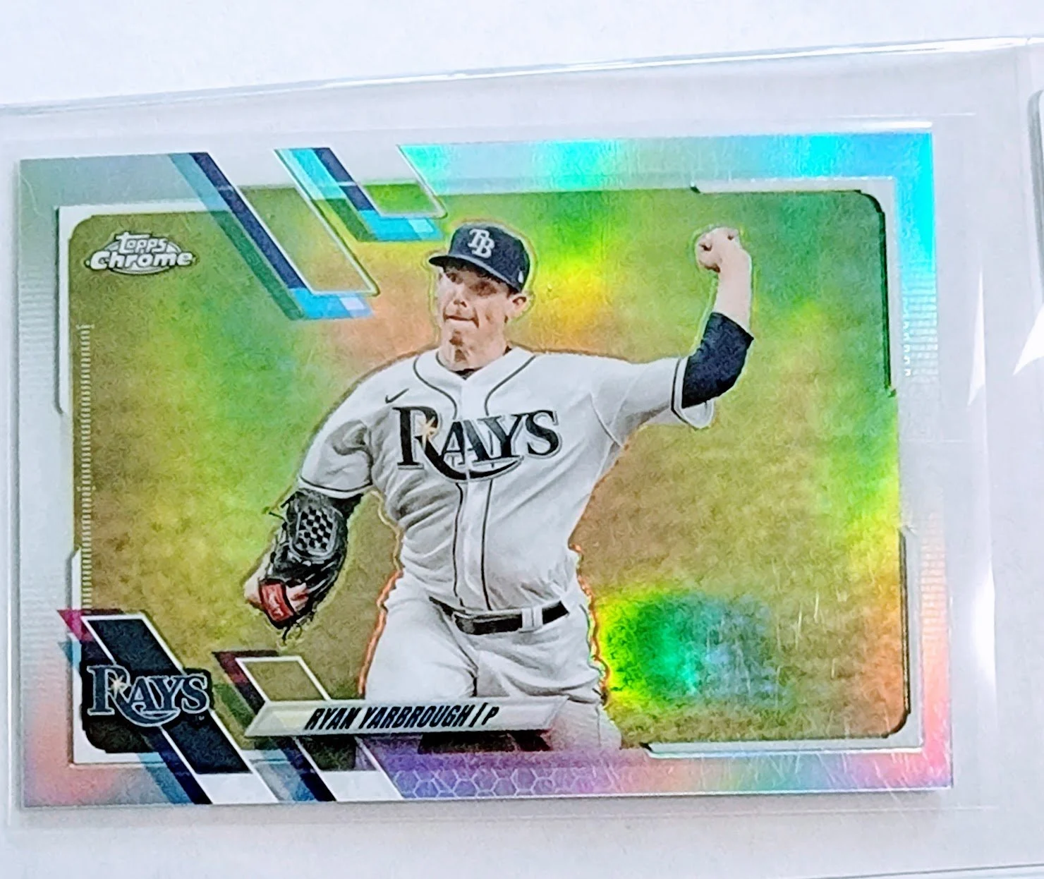 2021 Topps Chrome Ryan Yarbrough Refractor Baseball Trading Card TPTV