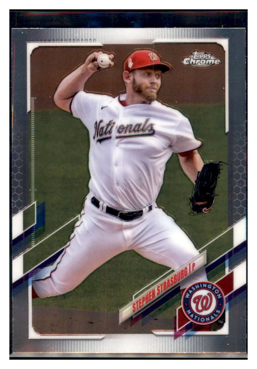 2021 Topps Chrome Stephen Strasburg Washington Nationals #176 Baseball Card BMB1C_1a