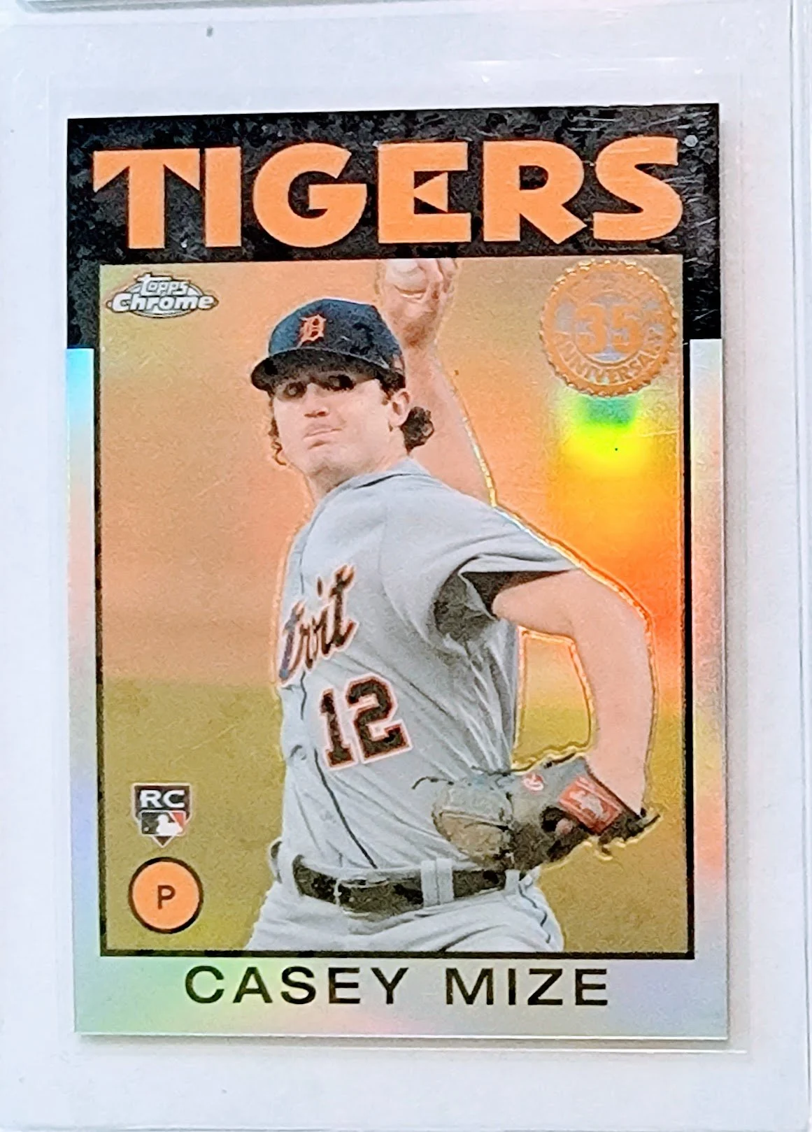 2021 Topps Chrome Update Casey Mize 1985 Anniversary Rookie Refractor Baseball Card TPTV