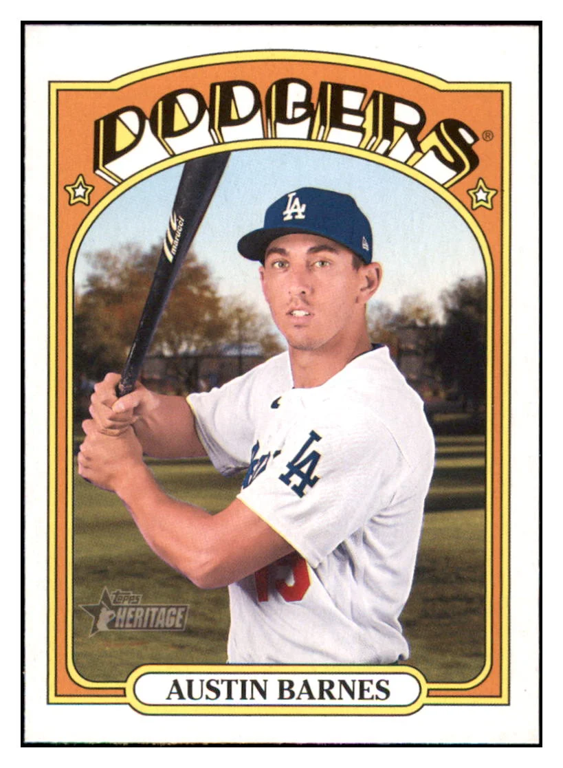 2021 Topps Heritage Austin Barnes Los Angeles Dodgers #543 Baseball card SLBT1