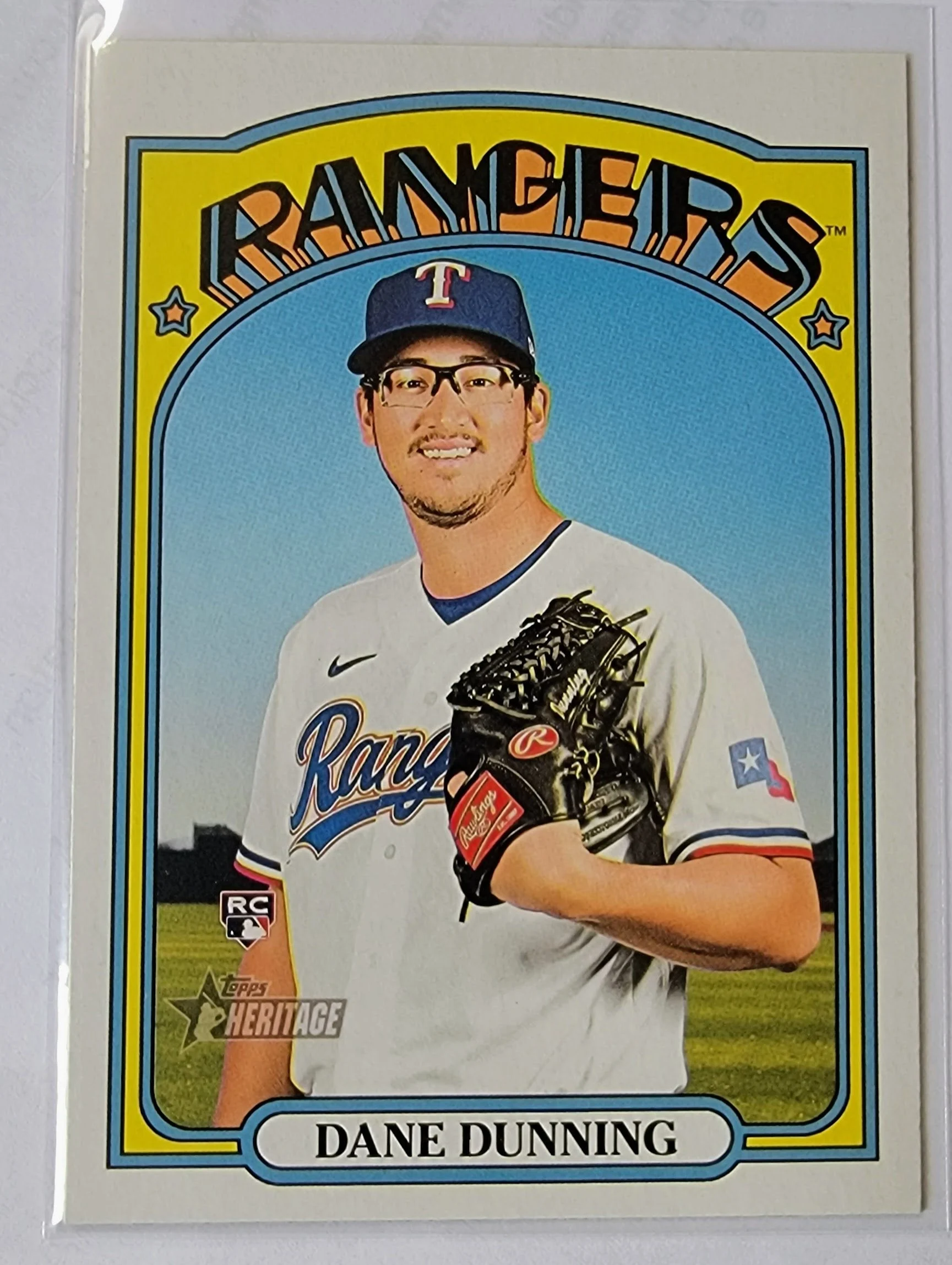 2021 Topps Heritage Dane Dunning Rookie Baseball Trading Card MCSC1