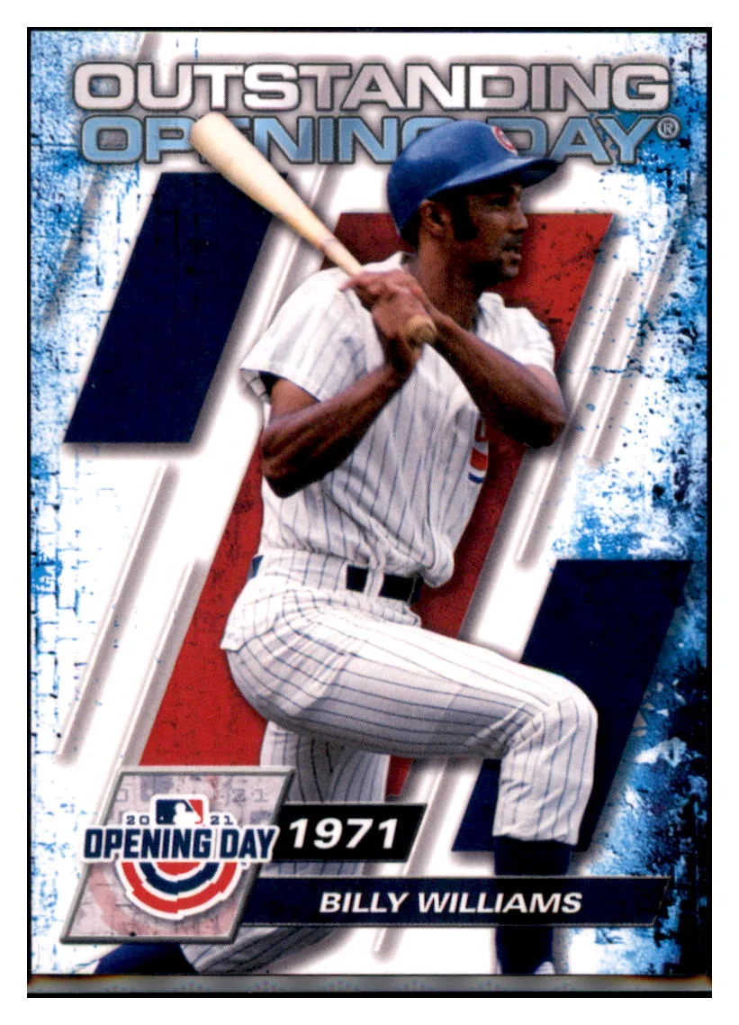 2021 Topps Opening Day BillyWilliams Outstanding Opening Day Chicago Cubs Baseball Card GMMGA