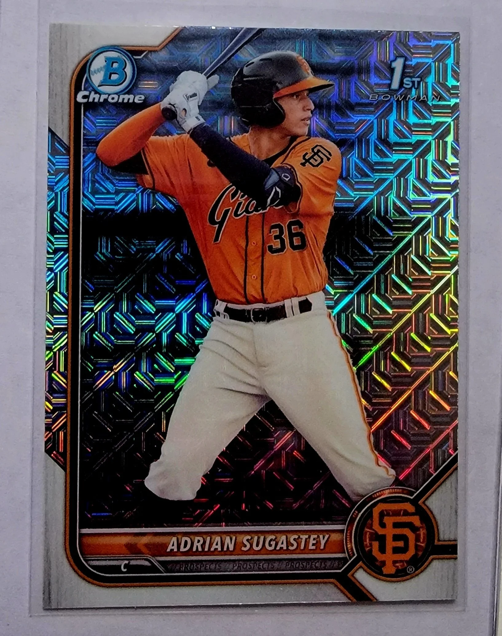 2022 Bowman Chrome Adrian Sugastev Mojo Refractor Baseball Card AVM1